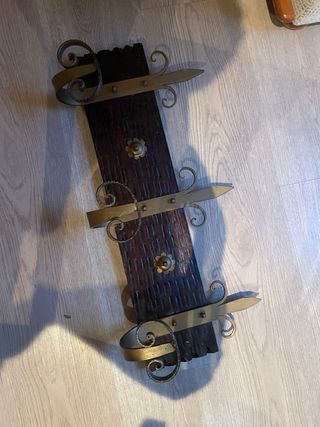 Perchero antiguo madera y metal