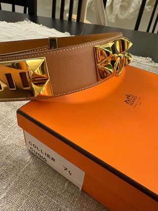 Cintura Hermès Pelle Cuoio Oro