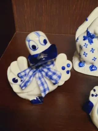 Set 4 pezzi decorazioni ceramica anatre