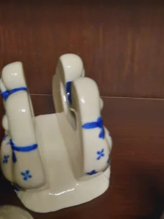 Set 4 pezzi decorazioni ceramica anatre