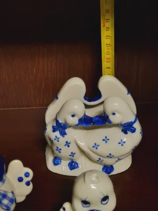 Set 4 pezzi decorazioni ceramica anatre