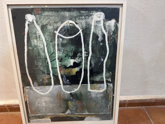 Cuadro abstracto pintado a mano