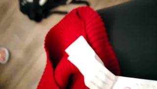 Vestito lana rosso donna