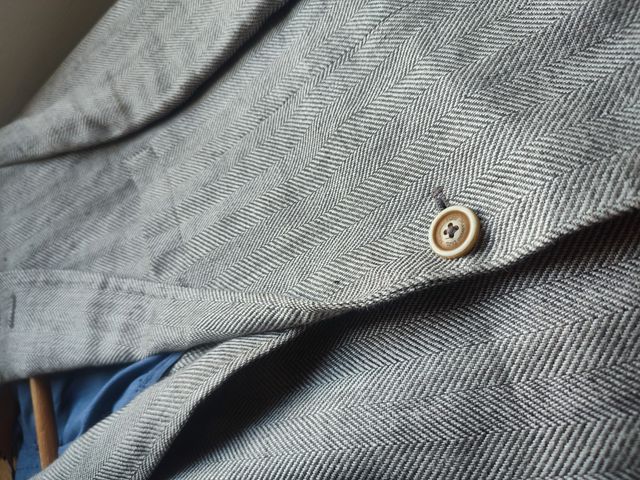 Chaqueta lino MASSIMO DUTTI T.48 – gris espigado