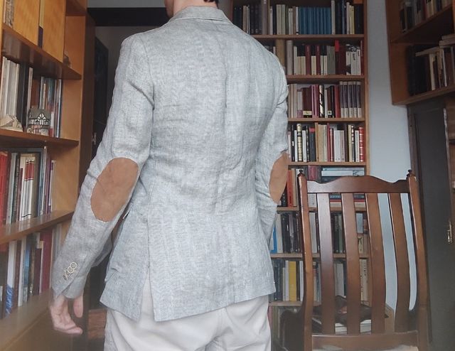 Chaqueta lino MASSIMO DUTTI T.48 – gris espigado