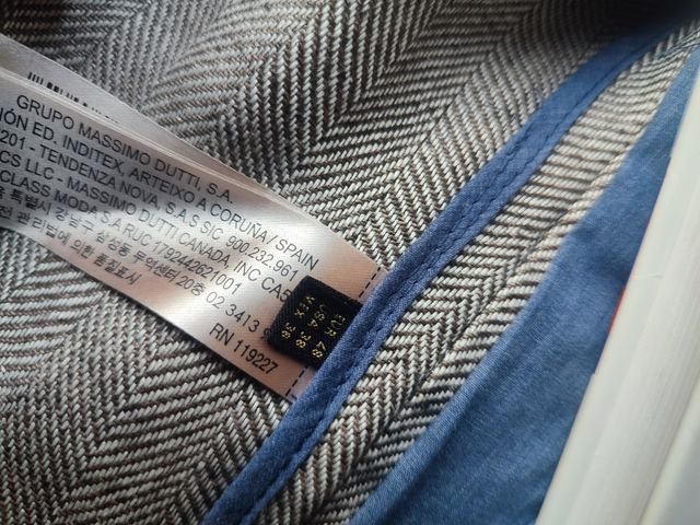 Chaqueta lino MASSIMO DUTTI T.48 – gris espigado