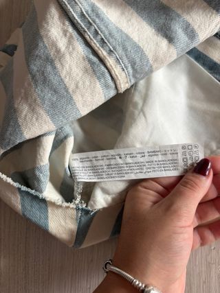 Minigonna Bershka a righe – simil jeans, taglia 34