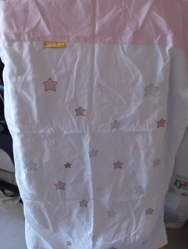 Colcha Minicuna Estrellas Rosa