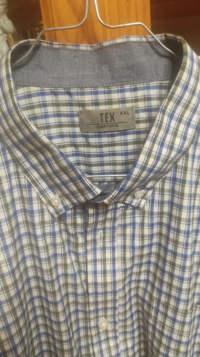Camisa de cuadros TEX azul y blanco XXL