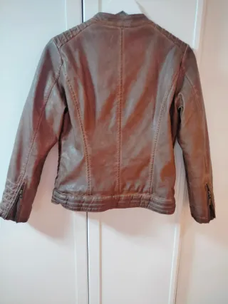 Cazadora cuero marrón Korosi