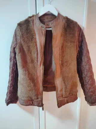 Cazadora cuero marrón Korosi