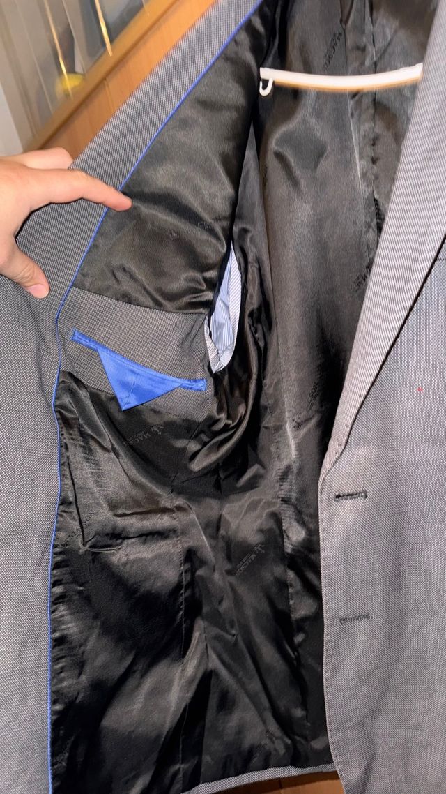 Chaqueta de traje gris Macson