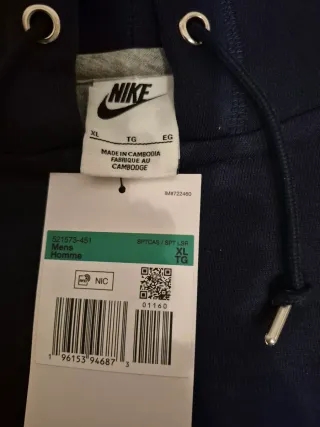 Sudadera Nike Azul Marino con Capucha