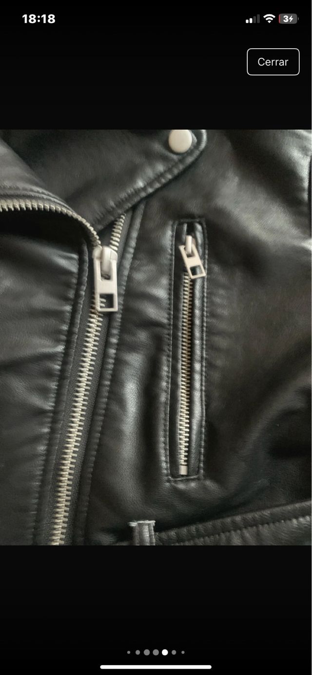Chaqueta de cuero Zara Talla S