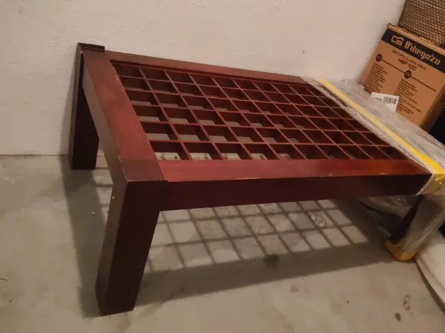 Mesa baja de salón de madera con cristal , madera