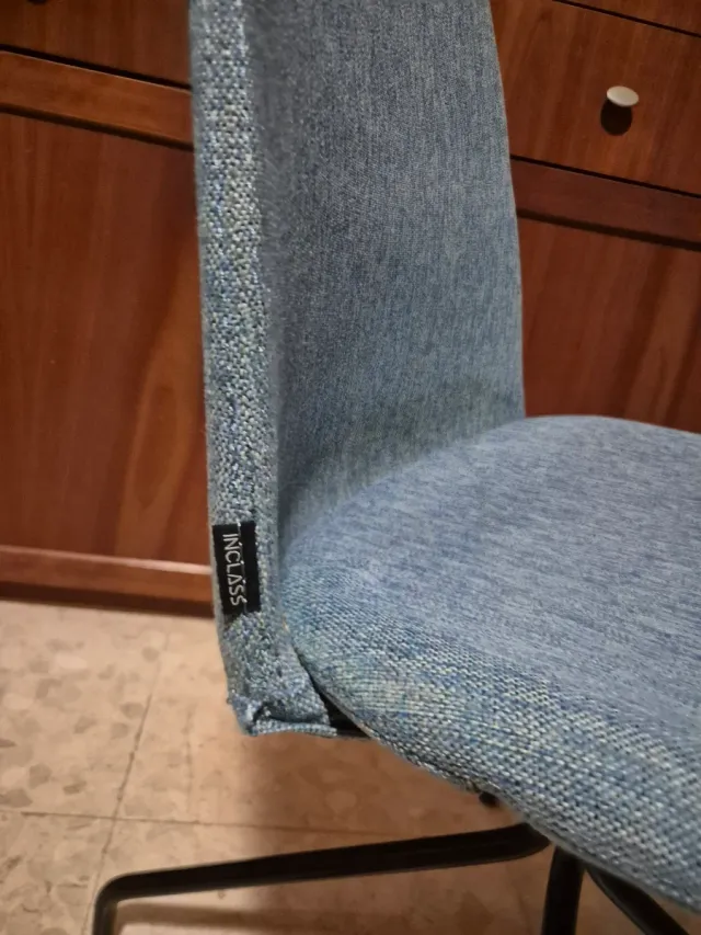 4 Sillas de comedor tela y metal (c/u)