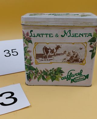 Scatola in latta vintage caramelle "Latte e Menta"