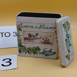 Scatola in latta vintage caramelle "Latte e Menta"