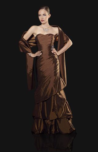 Vestido de fiesta marrón talla 42