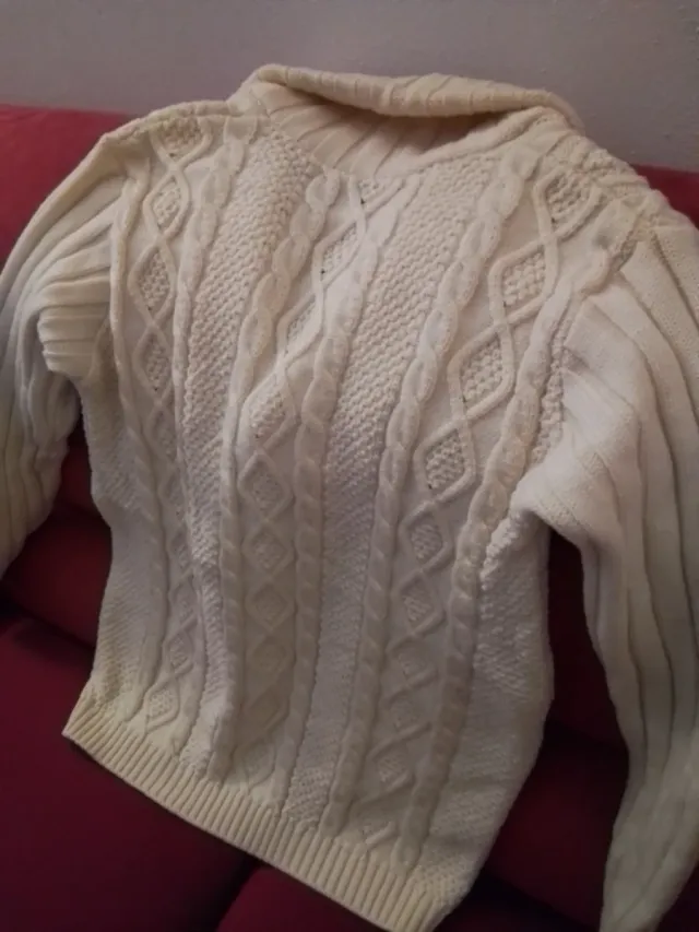 Maglione lana grosso bianco