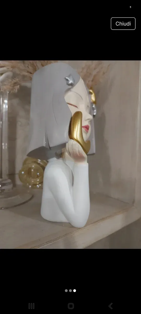 Vaso resina bambolina moda luna stelle