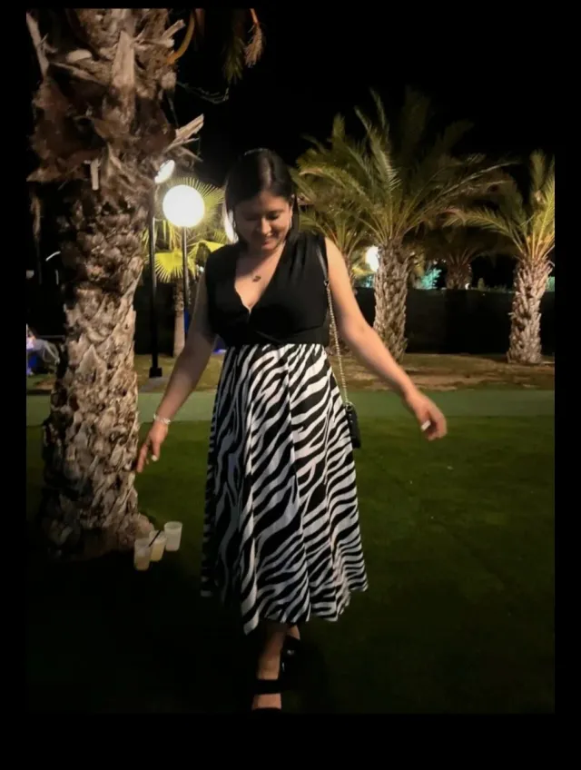 Vestido estampado cebra negro y blanco