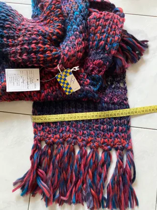 Sciarpa D. Moretti unisex frange multicolor