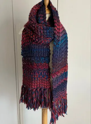 Sciarpa D. Moretti unisex frange multicolor