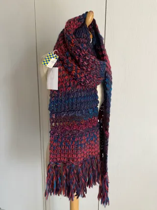 Sciarpa D. Moretti unisex frange multicolor