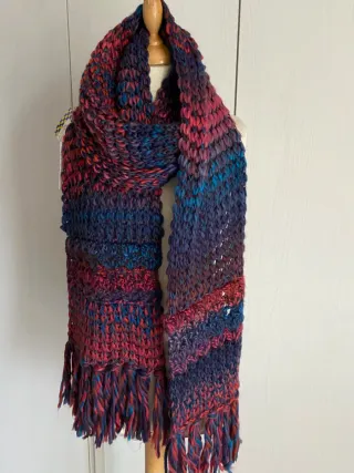 Sciarpa D. Moretti unisex frange multicolor