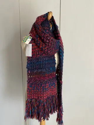 Sciarpa D. Moretti unisex frange multicolor