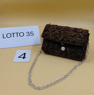Pochette in velluto marrone