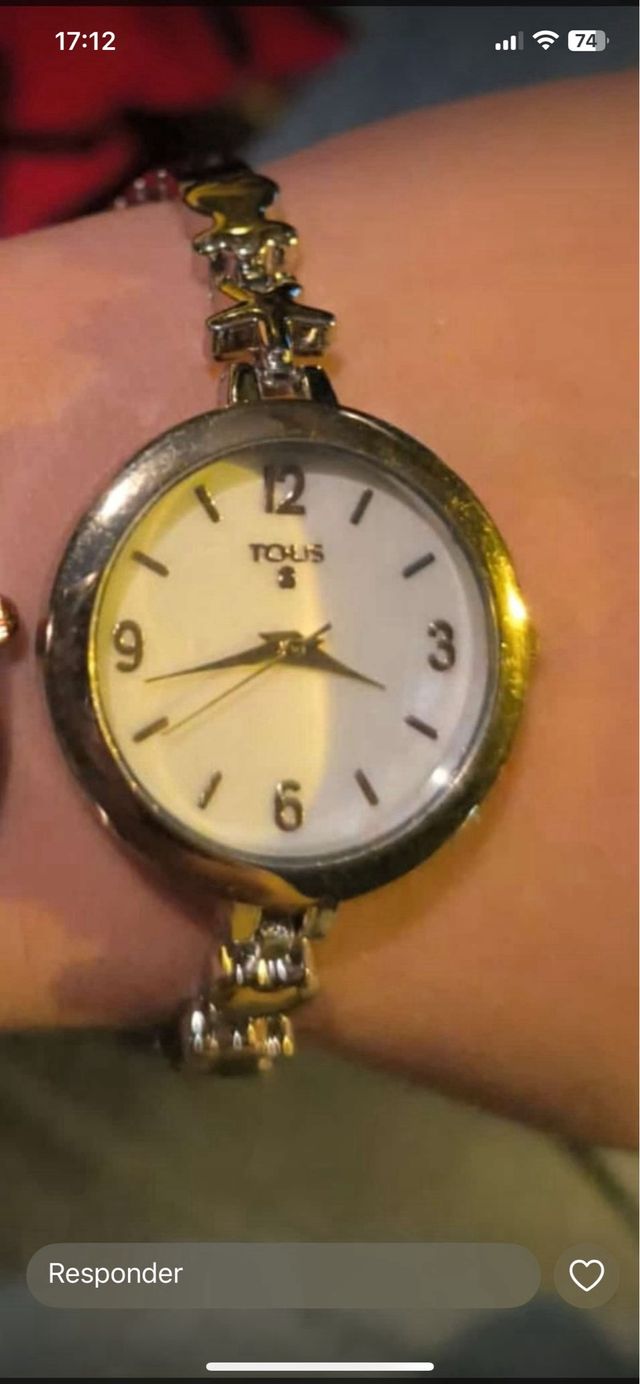 Reloj Tous Acero Oso Dorado y Rosa