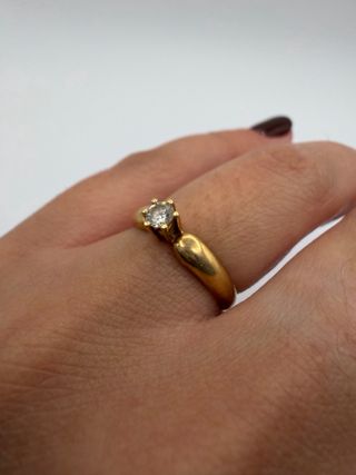 Anillo oro 18k solitario diamante