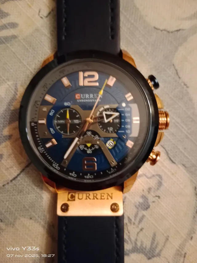 Reloj CURREN Cronógrafo Azul y Dorado