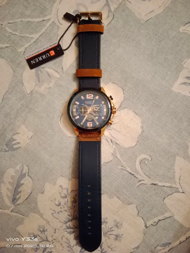 Reloj CURREN Cronógrafo Azul y Dorado