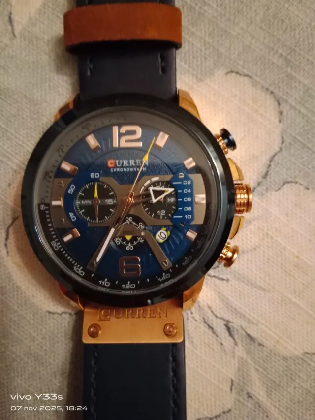 Reloj CURREN Cronógrafo Azul y Dorado