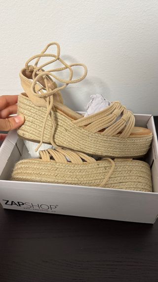 Sandalias  Beige Cuña Esparto