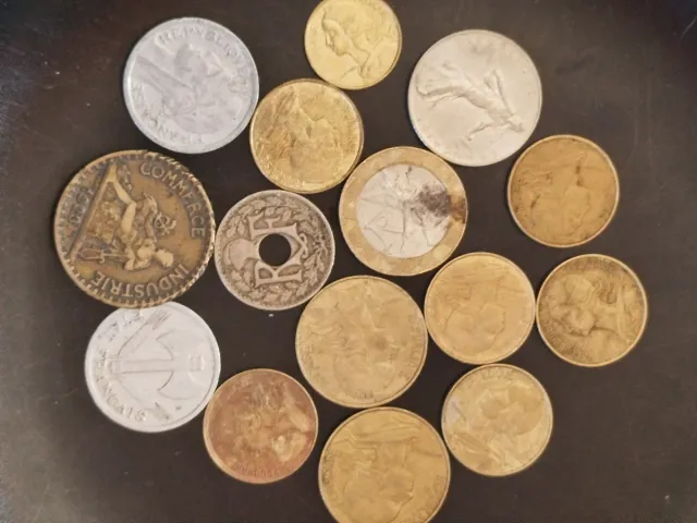 Lote 15 monedas Francia