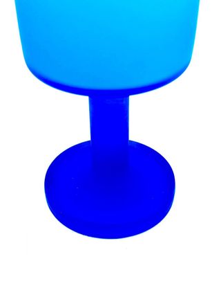 Set 6 calici satinati blu Murano vintage anni ’70