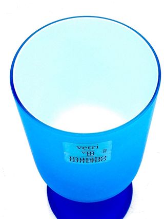 Set 6 calici satinati blu Murano vintage anni ’70