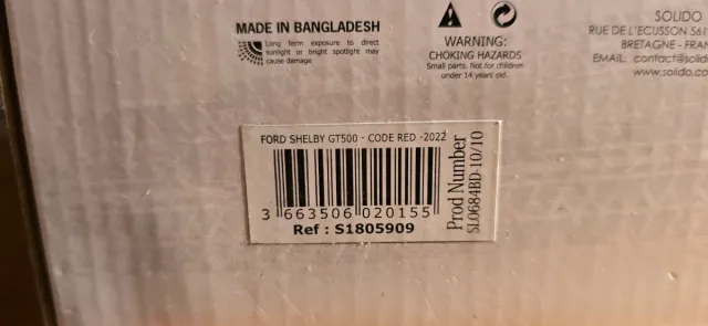 Modellino Auto Ford Shelby GT500