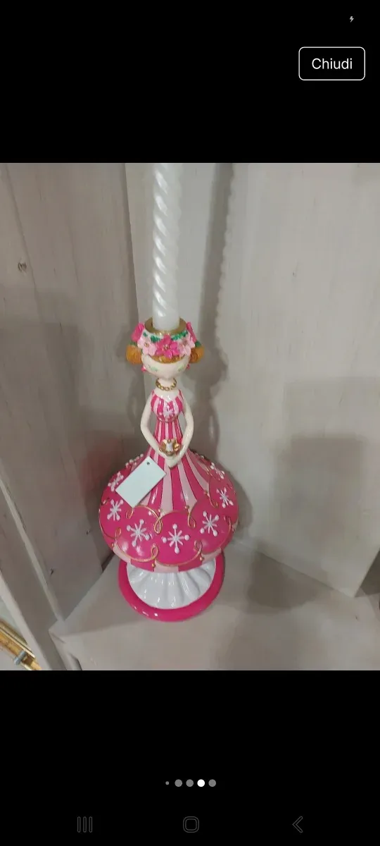 Candelabro lollipop bimba tema natale