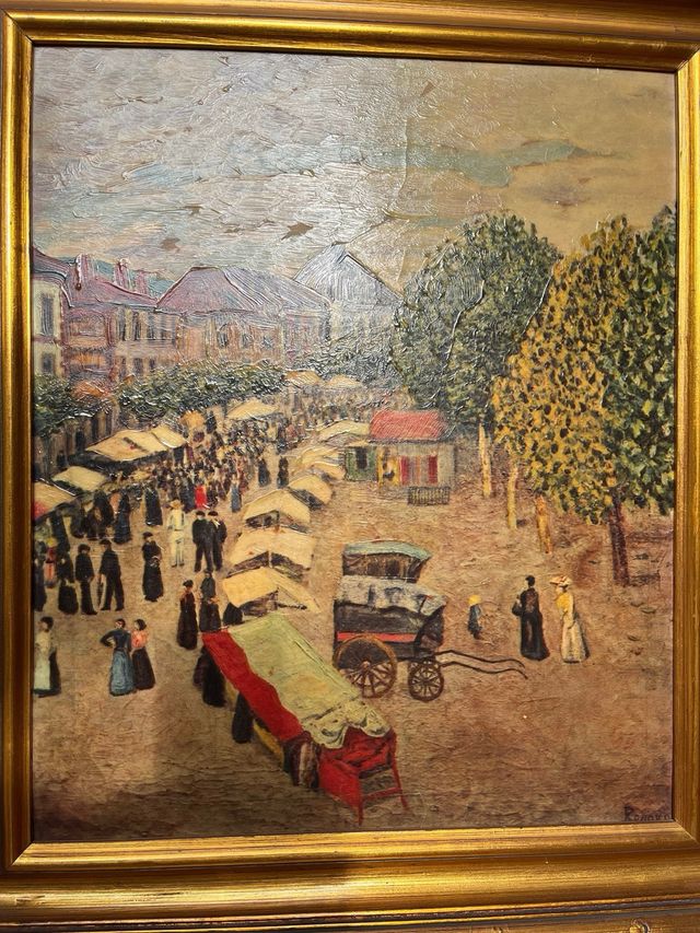 Cuadro Falso Óleo Marco Dorado