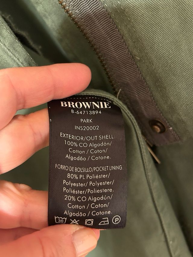 Parka verde estilo militar de Brownie