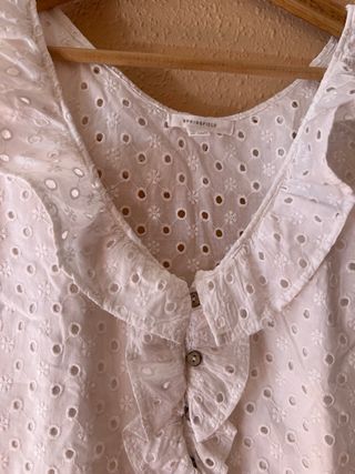 Blusa blanca bordada 100% algodón