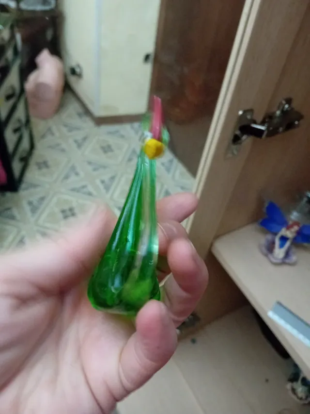 Cigno in vetro di Murano verde anni '70