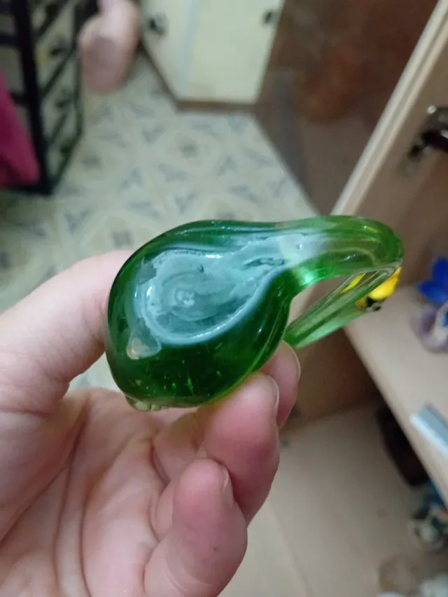 Cigno in vetro di Murano verde anni '70