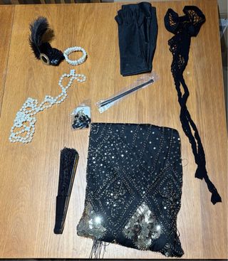 Disfraz Mujer Años 20 Negro y Dorado