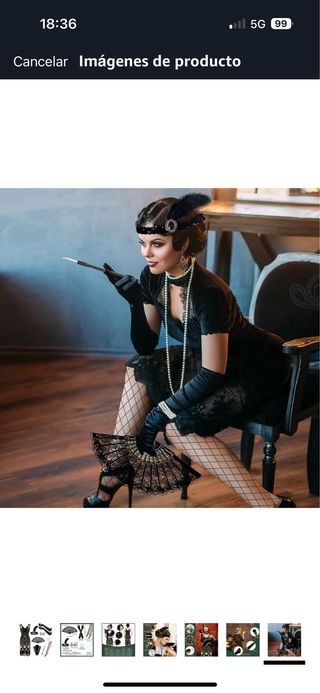 Disfraz Mujer Años 20 Negro y Dorado